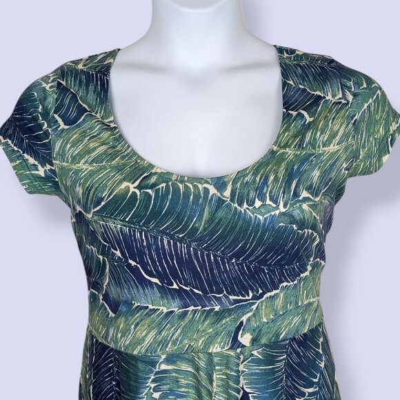 Chaps 100% Cotton Foliage Maxi Dress - Picture 3 of 8